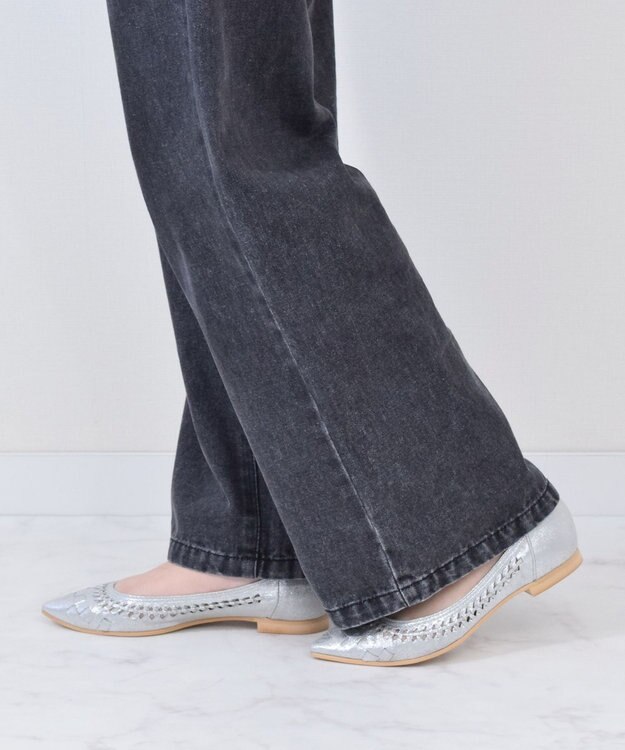 Bridget Birkin 【Bridget Birkin】編み込みフラットシューズ シルバー