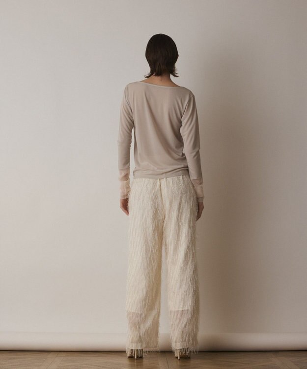 GRACE CONTINENTAL シアーアセテートカットトップ ベージュ