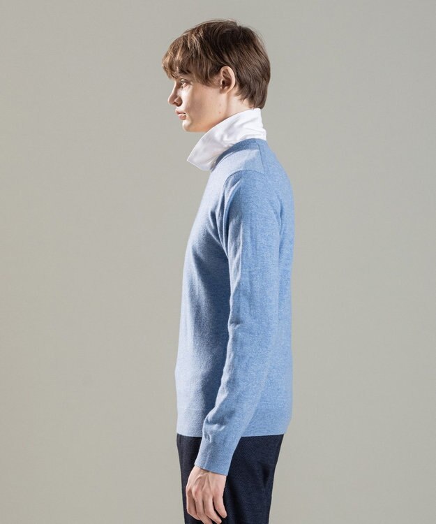 JOSEPH HOMME ピュアカシミヤ　クルーネックニット スカイブルー系