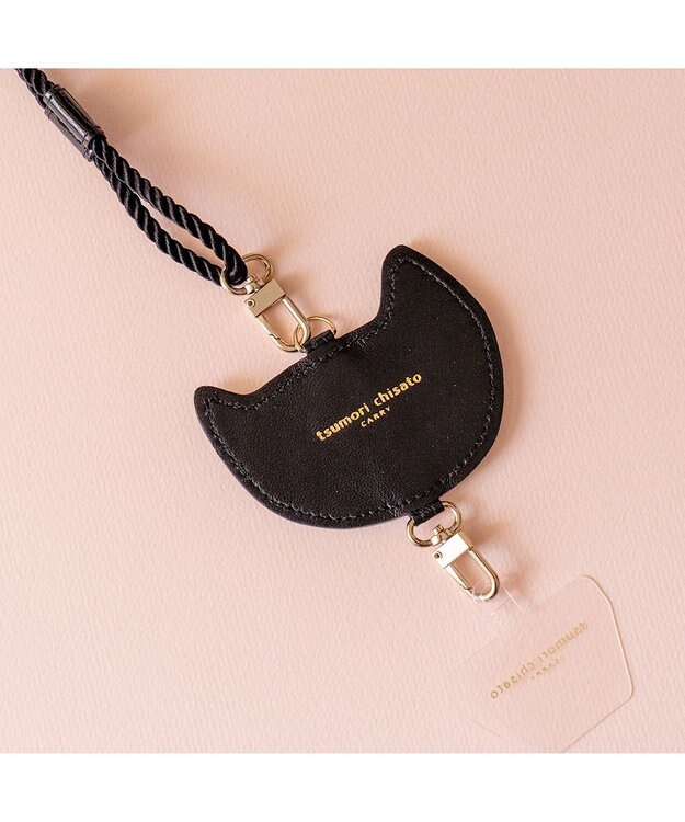 tsumori chisato CARRY 新マルチドット スマホ ショルダー ストラップ ブラックⅡ