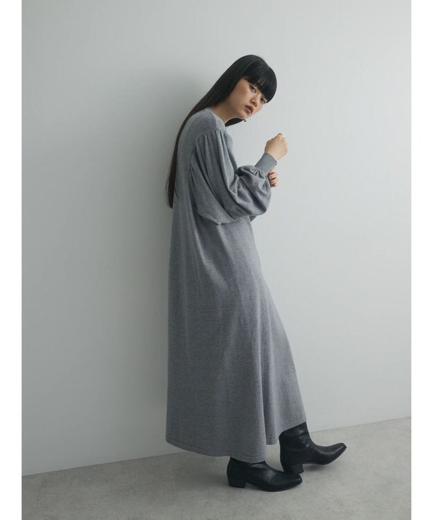 Green Parks armonia. 袖ボリュームニットワンピース Gray