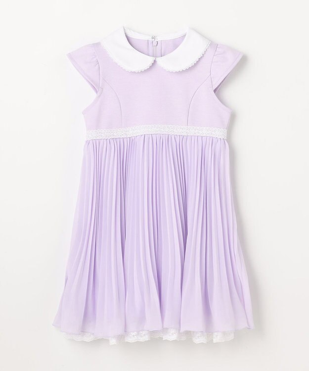 ANY KIDS 【2点セット】リボンボレロジャケット+シフォンプリーツ ワンピース ラベンダー