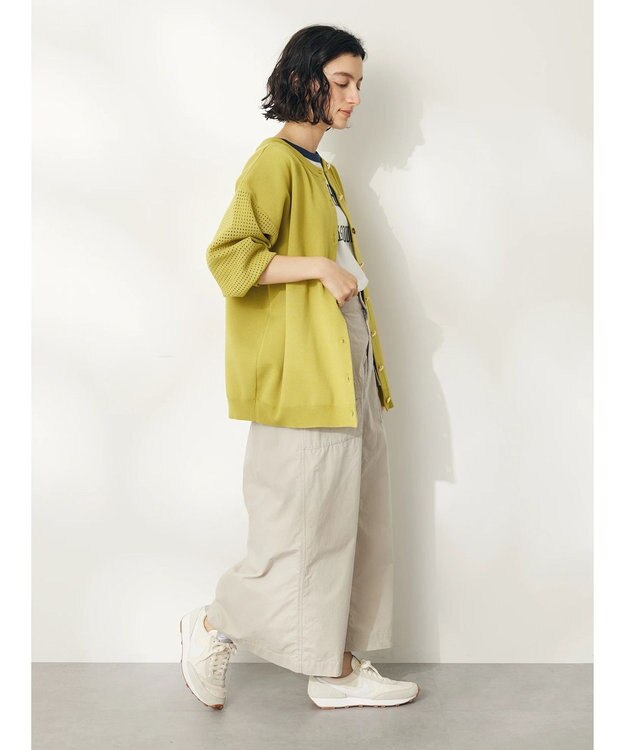 CRAFT STANDARD BOUTIQUE 超軽量メッシュ切替2wayカーディガン Yellow