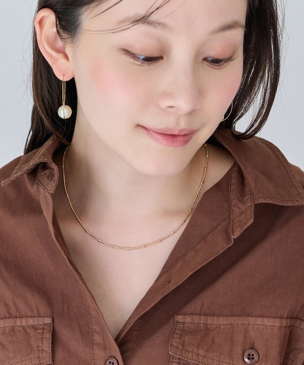 Phoebe 2wayダブルラインパールチェーンネックレス ホワイト