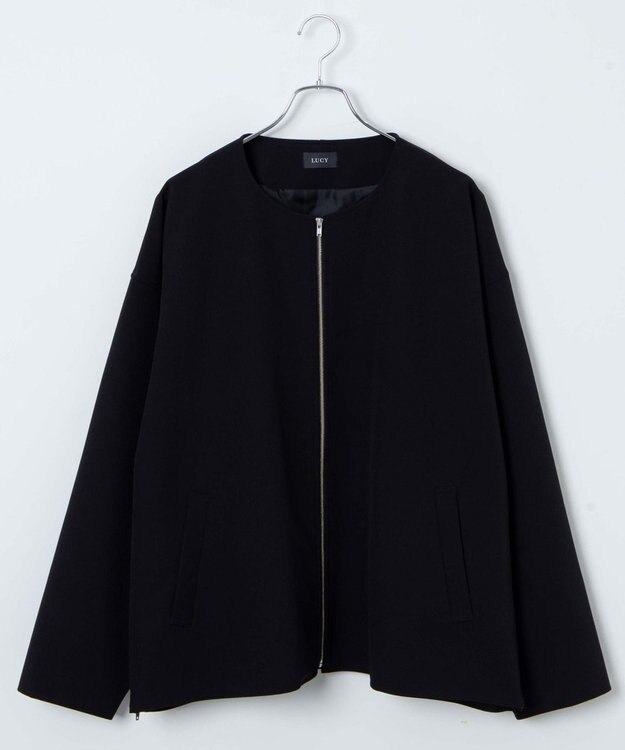 WEGO 【ユニセックス着用ITEM】トロミノーカラーブルゾン ブラック