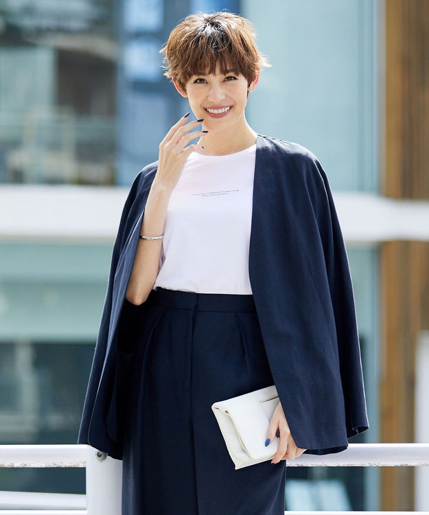 ICB 【洗える】 Unleash ノーカラージャケット ネイビー系