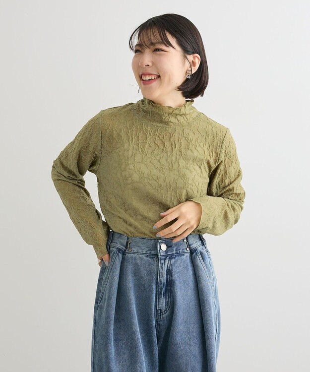 Green Parks レースハイネックプルオーバー