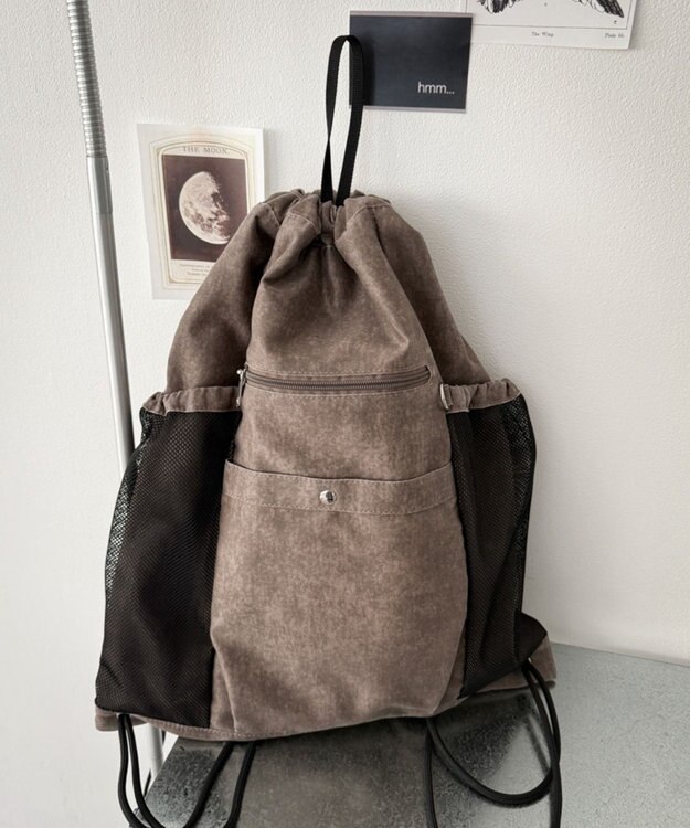 WEGO サイドメッシュポケットナップサック ブラウンその他