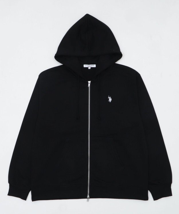 WEGO 【WEB限定/ユニセックス着用ITEM/25年秋冬新作/SMLサイズ展開】別注U.S.POLO ASSN.　ZIPパーカー ブラック