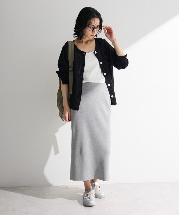 Green Parks 機能付テレコリブタンクトップ Off White