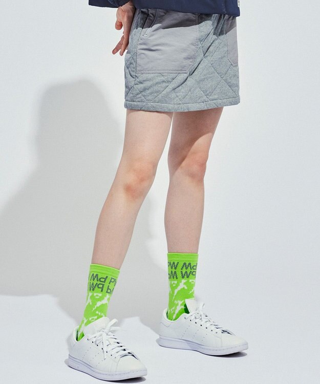 PW CIRCULUS 【WOMEN】【土踏まずをサポート】鹿×モフモフ  ミドルソックス ライトグリーン系5