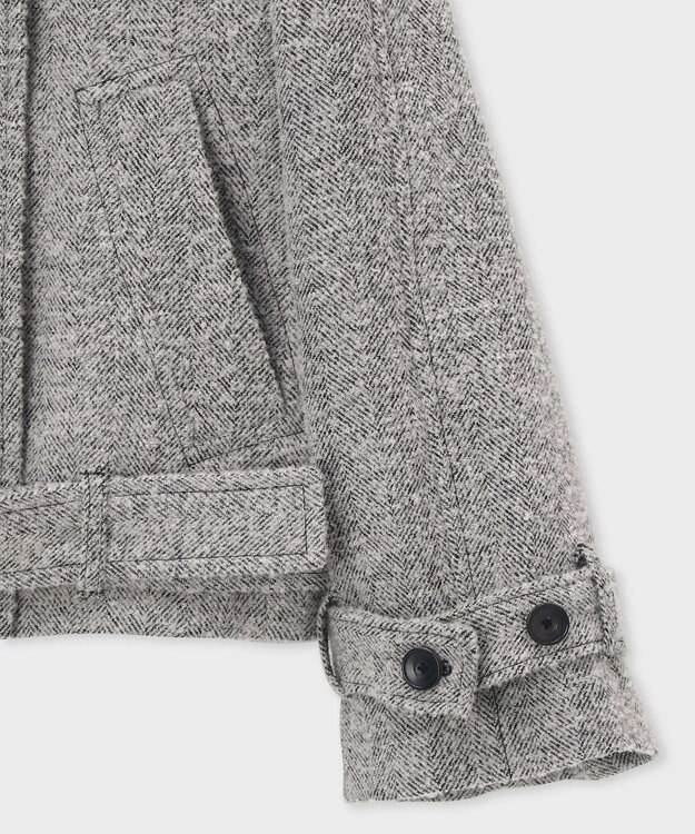 Paul Smith ヘリンボーン ツイード スタンドカラー ブルゾン グレー