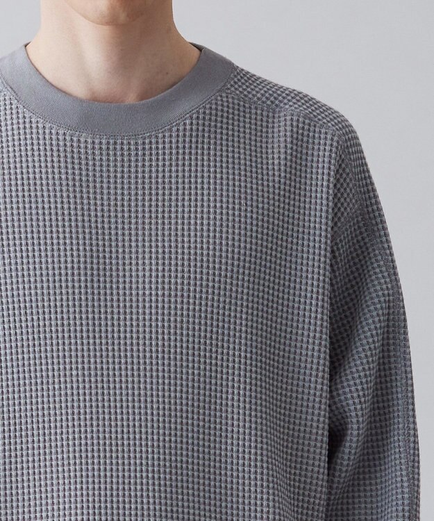 UNFILO MENS イージーケア ワッフル クルーネック [23年春夏商品] グレー
