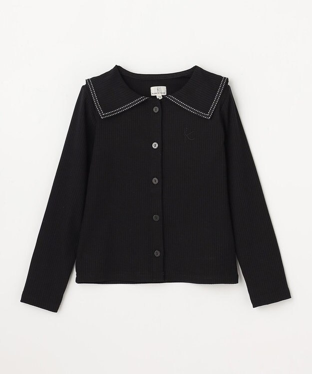 組曲 KIDS 【110-140㎝】 セーラーカラー リブトップス ブラック