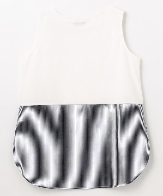 ANY L 【洗濯機可】ラウンドヘムコンビインナー オフ×ストライプ