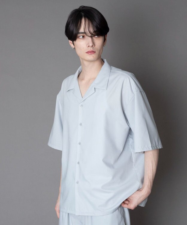 WEGO 【ユニセックス着用ITEM/SMLサイズ展開】 TRオープンカラーシャツ（SS） ライトグレー