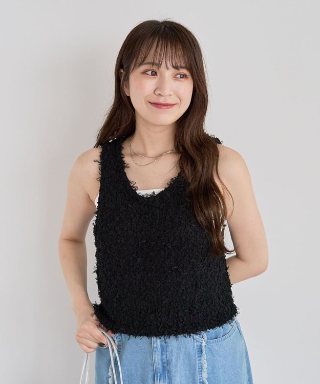 Green Parks ・ｓｗｉｎｇ　ｂｙ　２ｗａｙチュールヤーンベスト Black