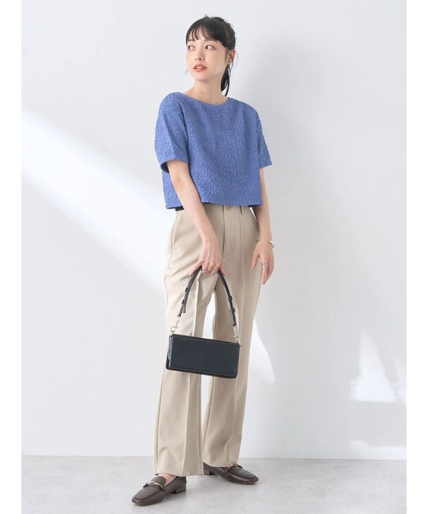 earth music&ecology ホイップ風ジャガードプルオーバー Blue