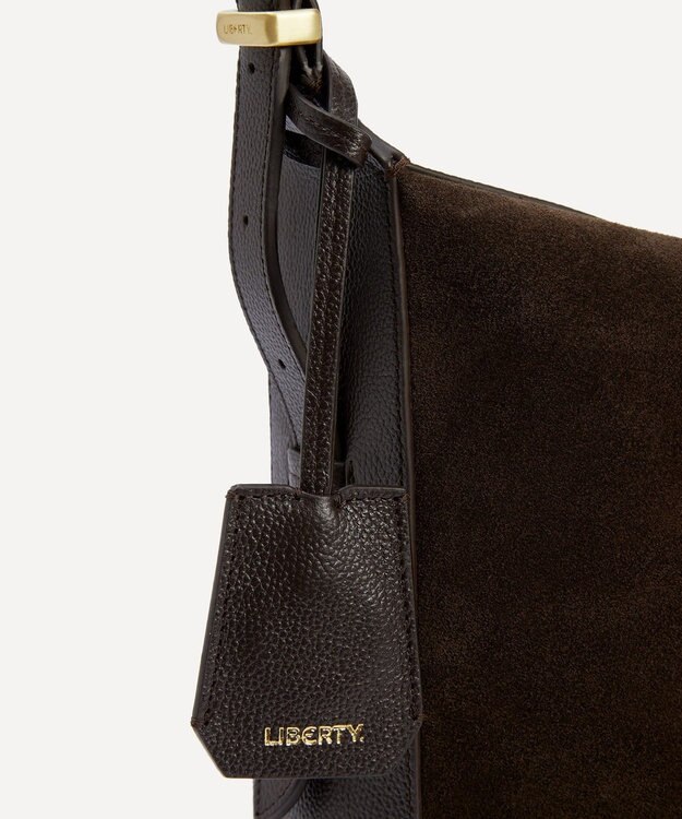 LIBERTY. コンプトン スエード ホーボーバッグ ブラウン