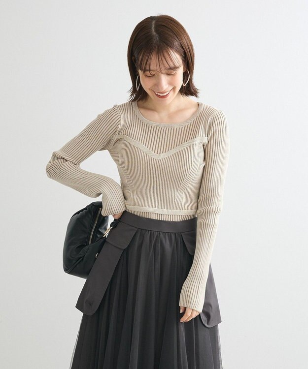 Green Parks ・ＡＮＤＳＥＡＲＣＨ　リブフェイクレイヤードニット Ivory