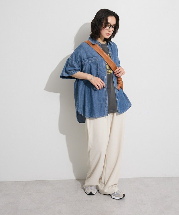 Green Parks 半袖シアーデニムシャツ Indigo