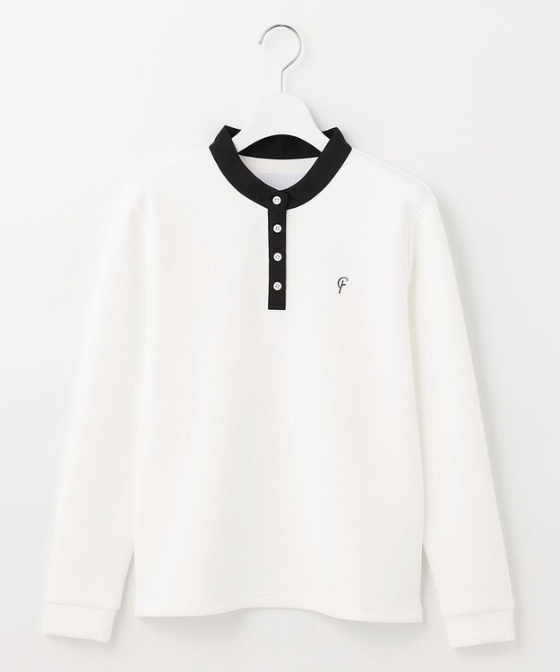 23区GOLF 【23Fondation】【WEB&一部店舗限定】クレリック モックネックシャツ ホワイト系