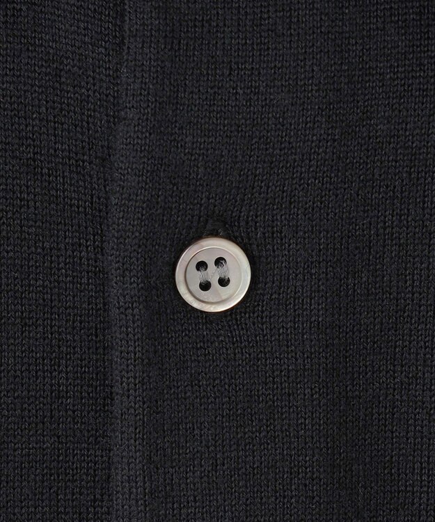 GOTAIRIKU オリジナル設計【洗える/チクチクしにくい/ピリングしにくい】イタリア糸 ハイゲージ  ニットポロ_WOOL100% ブラック系