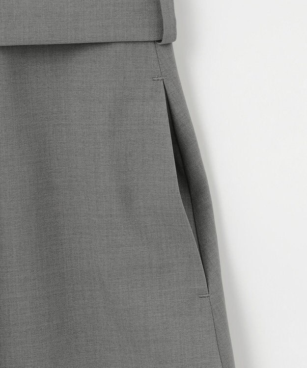 #Newans 【洗濯機可能/ストレッチ】ペプラムジレ グレー