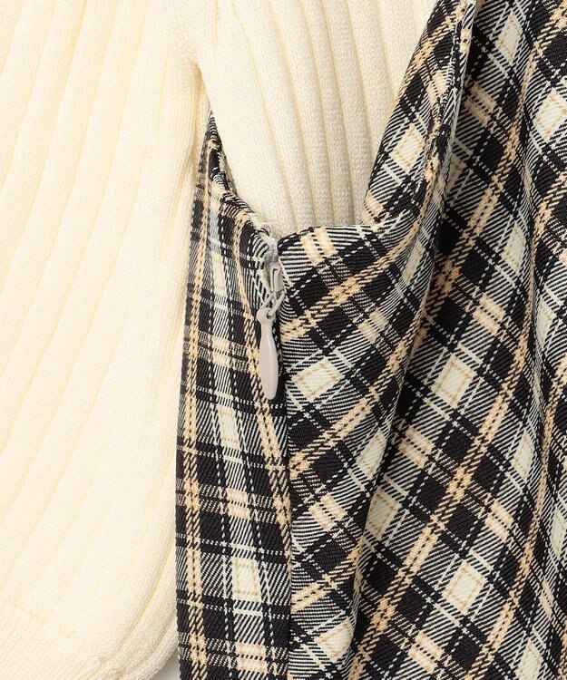 Feroux 【セットアイテム・洗える】パフスリーブニット×キャミソール ワンピース ブラック系2