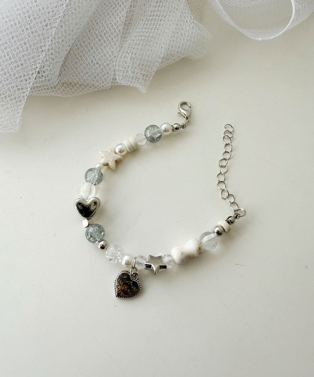 WEGO Lビーズチャームブレス オフホワイト