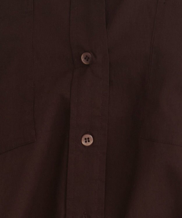 WEGO 【ANGIE VINTAGE】キャンブリックボイルオーバー半袖シャツ ダークブラウン