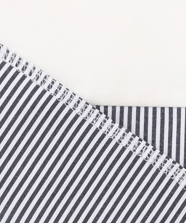 ANY L 【洗濯機可】ラウンドヘムコンビインナー オフ×ストライプ