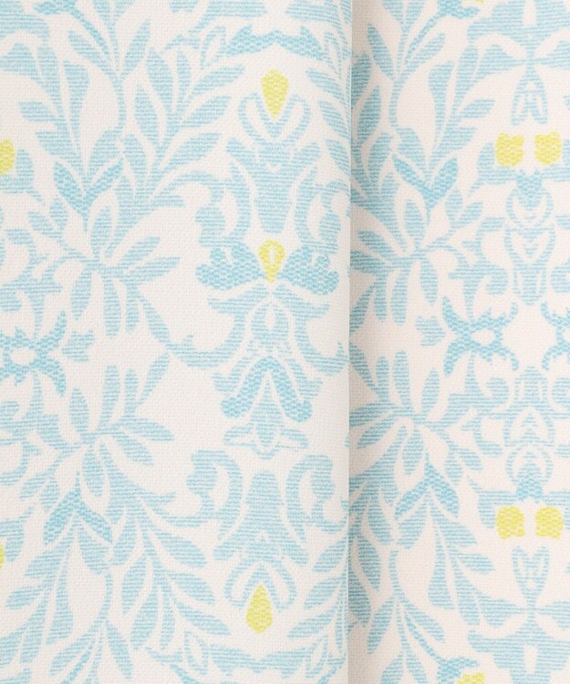 自由区 S 【洗える】ダマスクフローラルプリント スカート ライトブルー