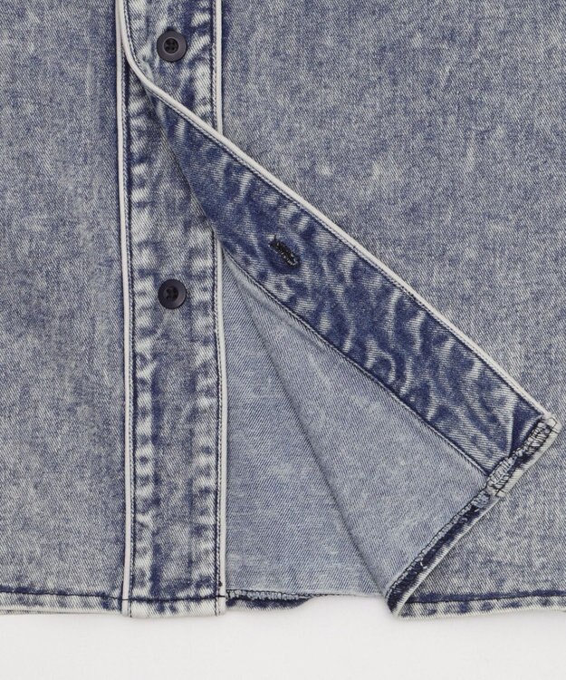 WEGO 【ユニセックス着用ITEM】ベースボールデニムグラフィックシャツ（SS） デニム淡加工色