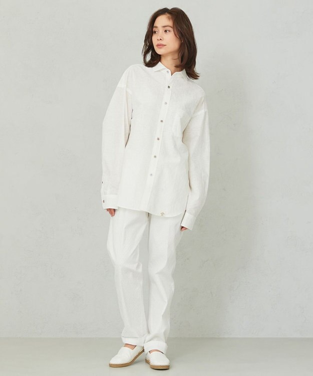 JOSEPH ABBOUD MOUNTAIN 【SPACE／UNISEX】オーバーペイズリー シャツ ホワイト系6