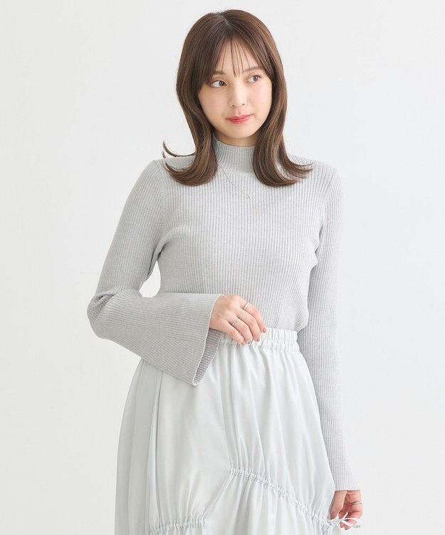 earth music&ecology フレアスリーブプルオーバー Light Gray Mixture