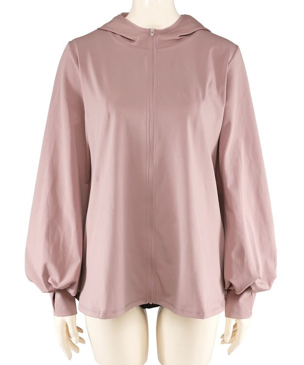 San-ai Resort（三愛水着楽園） 【WEB限定】ラッシュパーカー付き4点セット　9M・11L　【San-ai Resort（サンアイリゾート）】 ピンク×ブラック