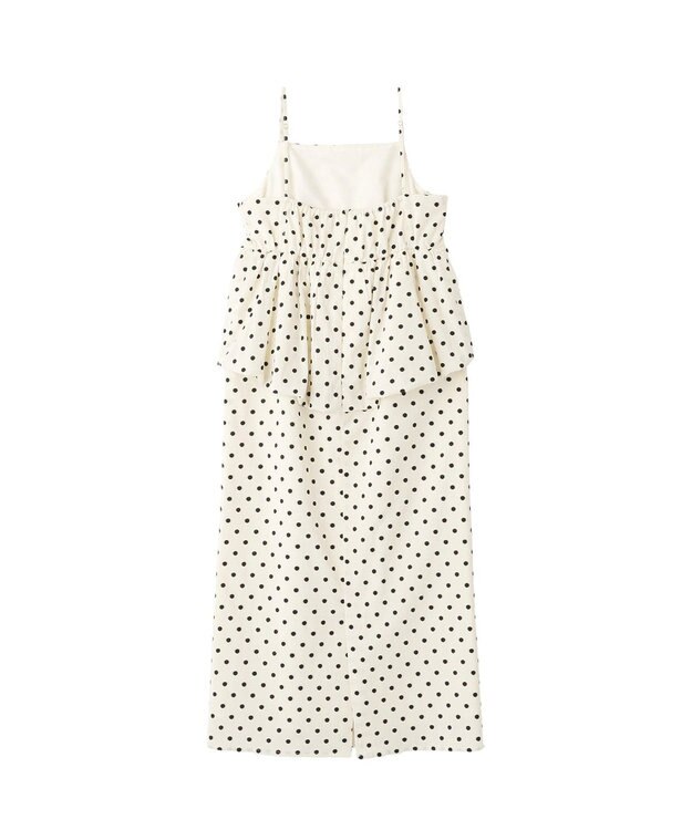YECCA VECCA ドット柄バルーンキャミワンピース Ivory