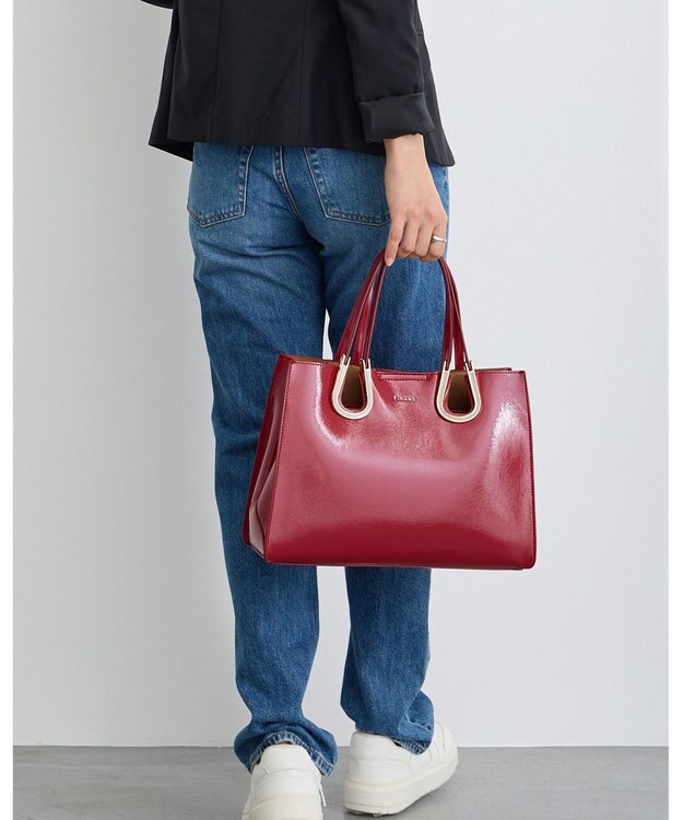 MioFIRANO ホースシューエナメルハンドバッグ 2WAY　FIRANO フィラノ RED