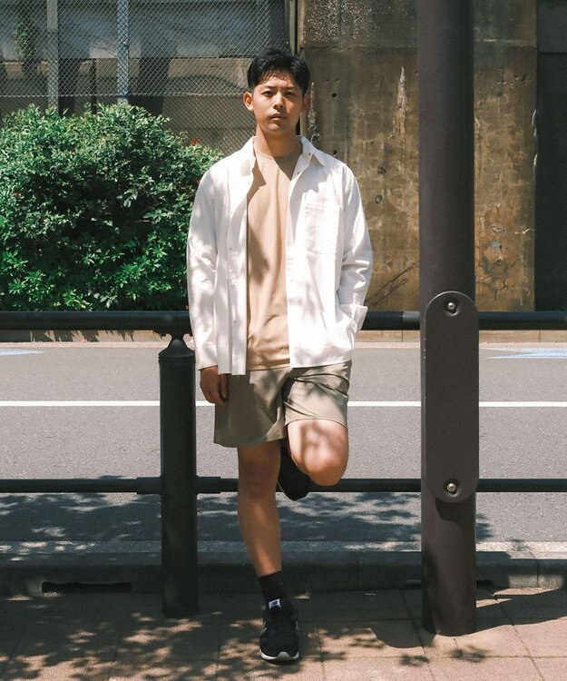 SHARE PARK MENS 【UVカット・撥水・ストレッチ】イージーデニムレギュラーカラーシャツ アイボリー系