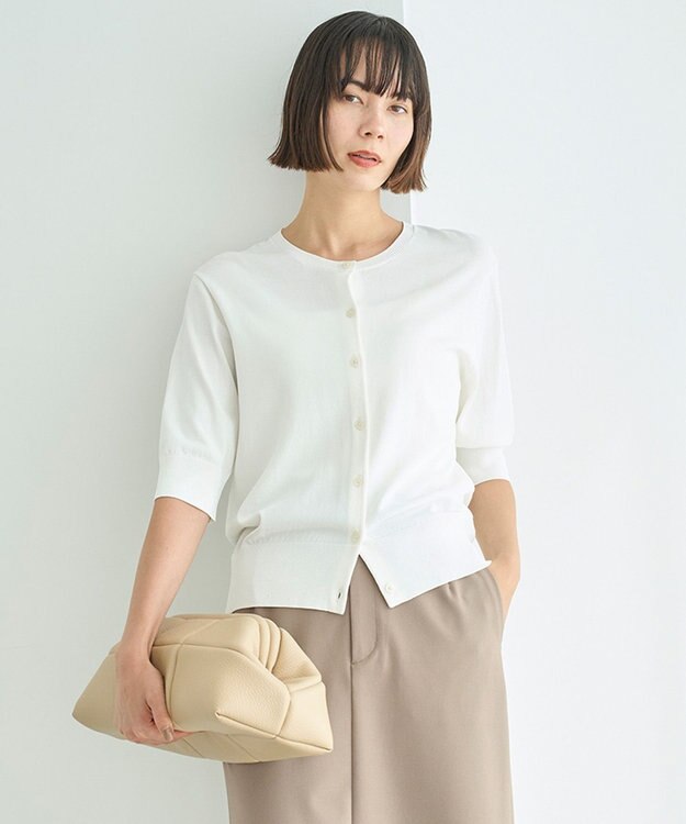 UNFILO L スゴ機能美 ハーフスリーブ カーディガン オフ