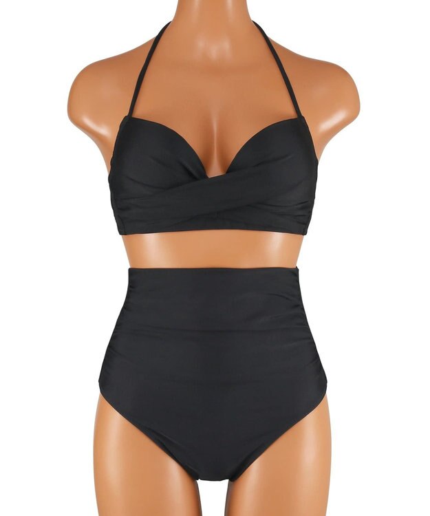 San-ai Resort（三愛水着楽園） 軽い着け心地でしっかり盛れる【楽盛り水着】　ワイヤービキニトップス３点セット　9M　【San-ai Resort（サンアイリゾート）】 ブラック