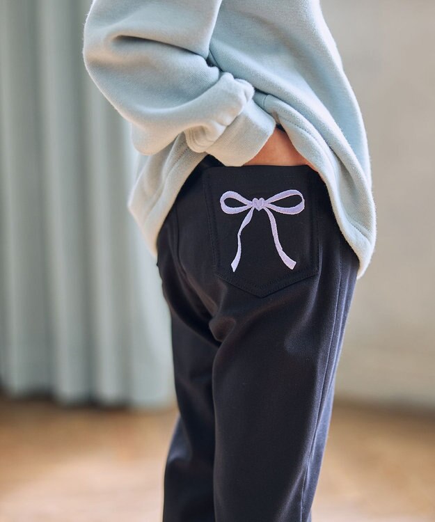 ANY KIDS 7days 裏起毛ガーリーパンツ ネイビー