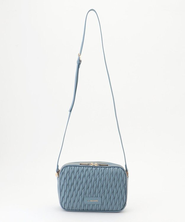LA BAGAGERIE ランダムプリーツショルダーバッグ ライトブルー