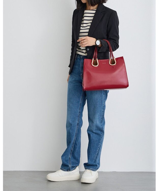 MioFIRANO ホースシューエナメルハンドバッグ 2WAY　FIRANO フィラノ RED