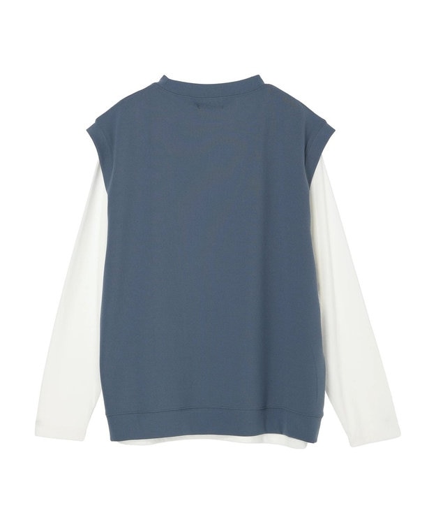 CRAFT STANDARD BOUTIQUE 梨地カットベスト＋Ｌ／Ｓ　ＴＥＥーＳＥＴ Blue