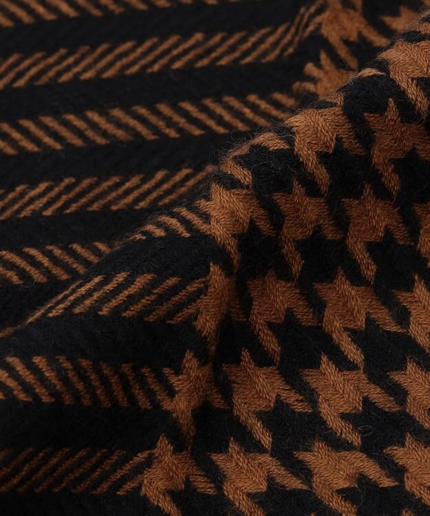 ICB コンビネーションチェックカシミヤストール ブラウン柄系