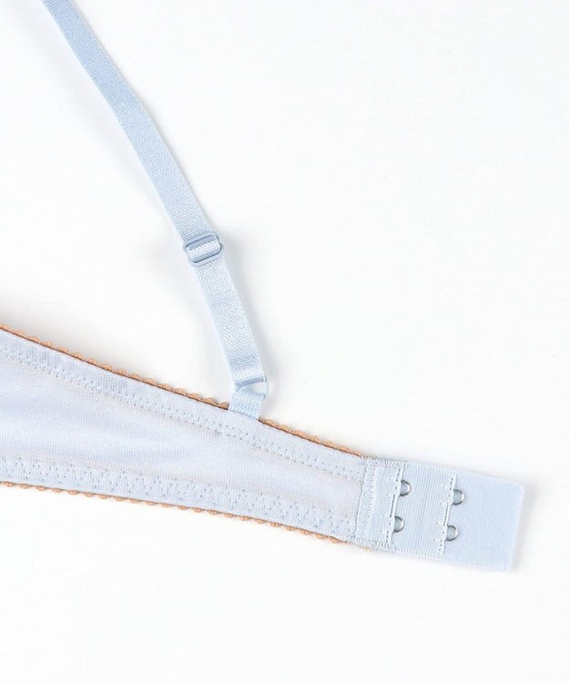 WACOAL ブラジャー 【リボンブラ 胸もとフィットながもち】 きれいな谷間をメイク 動いても谷間をキープ Gカップまで対応 大きいサイズ レディース BXB490 /ワコール サックス