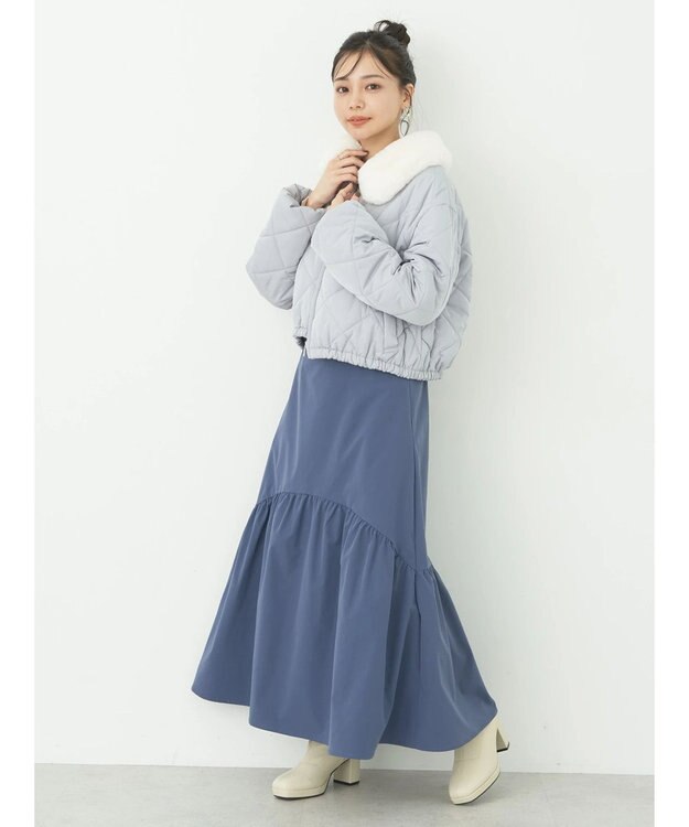 earth music&ecology イレヘム切替スカート Blue