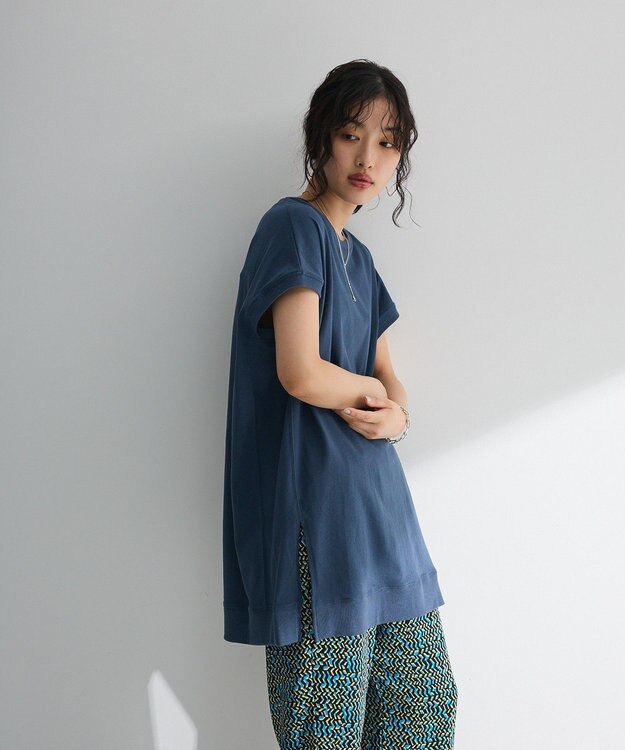 Green Parks 今年っぽフレンチスリーブカットチュニック Navy